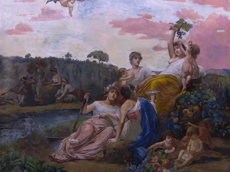 1849-Vincenzo Galloppi - Le quattro stagioni - soffitto dell'ingresso dell'Achilleion di Corfù